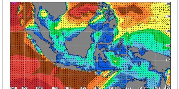 Tinggi Gelombang 2,5 – 4 Meter di Sejumlah Perairan Indonesia