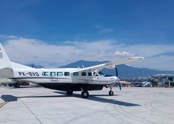 Pesawat Susi Air di bandara Mutiara SIS Al-Jufrie Palu