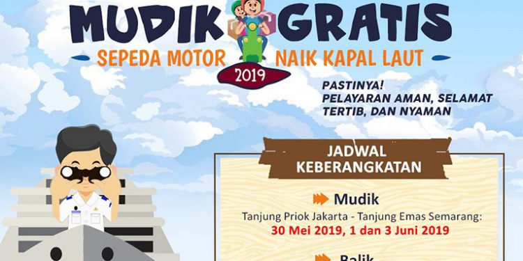 Mudik gratis kapal laut dengan sepeda motor.