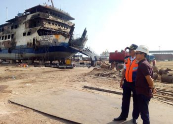 Kemenhub Prihatin Terbakarnya KMP Sembilang Saat Docking