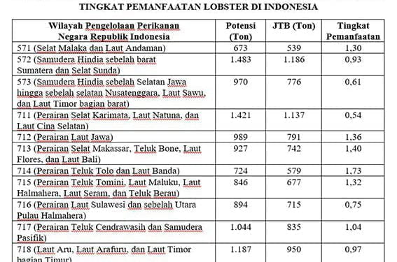 Kondisi Lobster Indonesia Fully-exploited dan Over-exploited