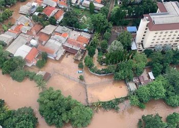 Salah satu lokasi banjir, Rabu (1/1/2020)  di Jakarta. FOTO: BNPB