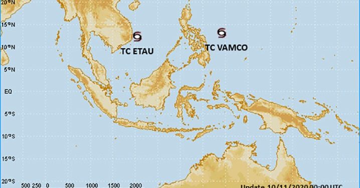 Badai Vamco dan Etau Berdampak Pada Gelombang Laut