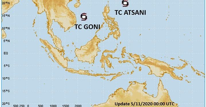 Badai Goni dan Atsani Berpengaruh pada Gelombang Laut