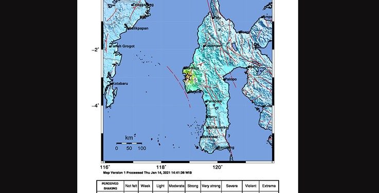 Gempa Majene, Sejumlah Bangunan Rusak Parah dan Ribuan Warga Mengungsi