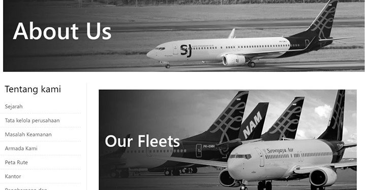 Tampilan Situs Web Sriwijaya Air Berubah Menjadi Hitam Putih