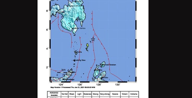 Gempa Kuat M 7,1 Mengguncang Nanusa, Kepulauan Talaud