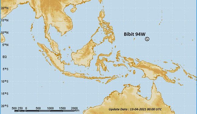 Bibit Siklon Tropis 94W Tumbuh di Samudera Pasifik