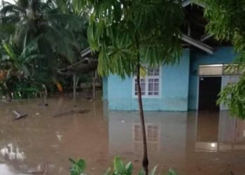 Banjir di Kabupaten Bolaang Mongondow, Sulawesi Utara, pada Rabu (22/9). FOTO: BPBD Kabupaten Bolaang Mongondow/BNPB