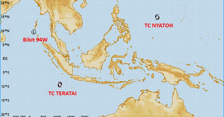Siklon Tropis Teratai di Samudera Hindia, Nyatoh di Pasifik