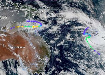 Siklon tropis Cody di Fiji dan Tiffany di Australia. ZOOM EARTH