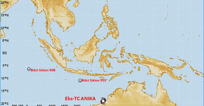 Bibit Siklon Tropis 90B dan 95S Terpantau di Samudra Hindia