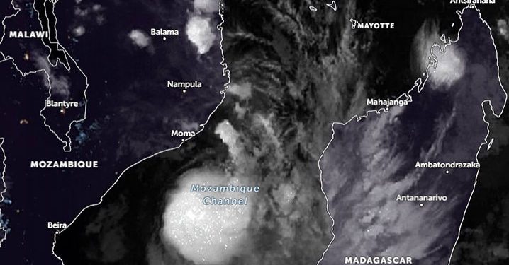 Badai Tropis Jasmine Tumbuh di Mozambique Channel