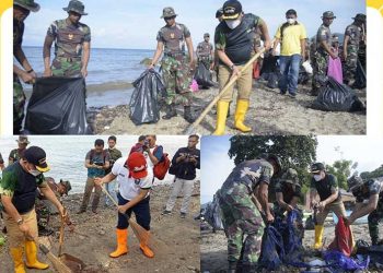 Bersih sampah di pesisir dan laut Kota Gorontalo, kawasan Teluk Tomini, Jumat (10/6). FOTO: PEMERINTAH KOTA GORONTALO/TWITTER