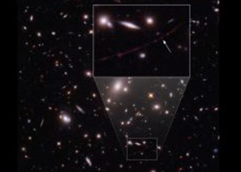 Earendel, bintang paling jauh yang diketahui di alam semesta, ditemukan oleh Teleskop Luar Angkasa Hubble awal tahun ini. Sekarang Teleskop Luar Angkasa James Webb juga telah melihatnya. FOTO: NASA/ESA/Space Telescope Science Institute/SPACE.COM