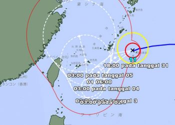 Topan super (Super Typhoon) Hinnamnor. GAMBAR: Badan Meteorologi Jepang/JMA
