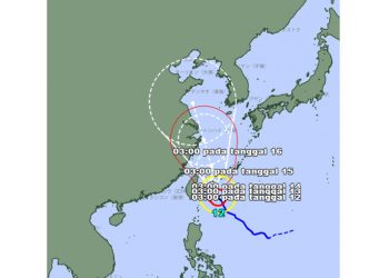 Jalur lintasan Topan Muifa. GAMBAR: Badan Meteorologi Jepang/JMA