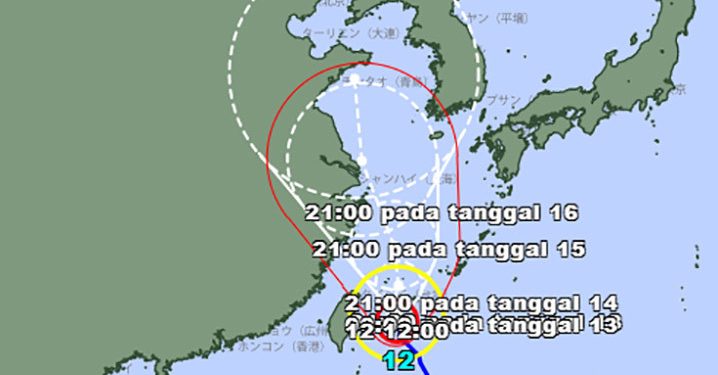 Topan Muifa Mempertahankan Kekuatan Badai Kategori Tiga di Ryukyu dan Taiwan