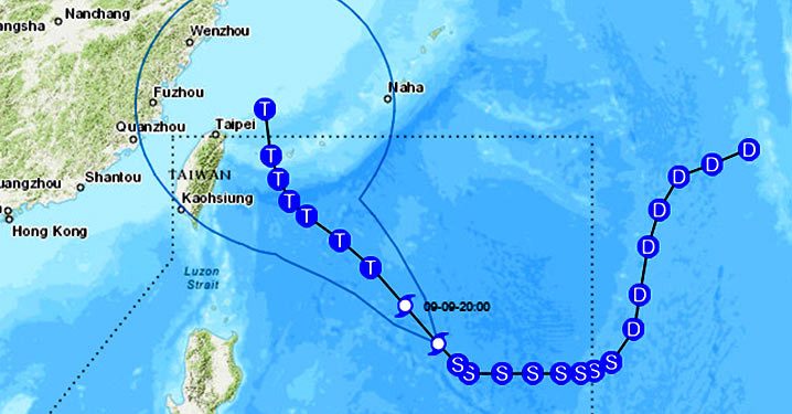 Badai Tropis Parah Muifa Bergeser Mendekati Taiwan
