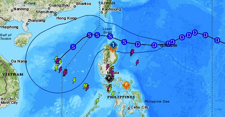 Neneng Bergerak di Laut Filipina Menuju Laut Cina Selatan