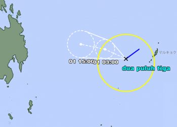 Trek lintasan siklon tropis Banyan di Laut Filipina, Samudra Pasifik barat. GAMBAR: JMA