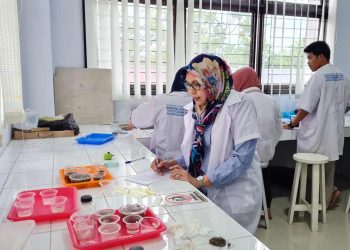 Penelitian laboratorium Prof Dr Femy M. Sahami. FOTO: DOK. DARILAUT.ID