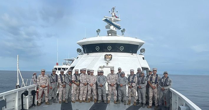 KN Belut Laut-406 dan KM Marudu Patroli Bersama di Perairan Perbatasan