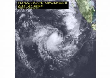 Bibit siklon tropis 93S di Samudra Hindia. GAMBAR: JTWC