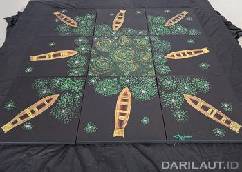 Lukisan Perahu, Anemon dan Paus di Galeri Riden Baruadi