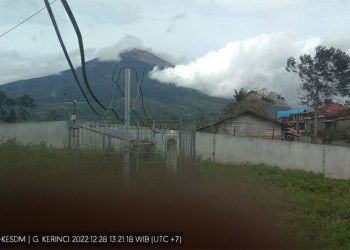 Gunung api Kerinci di Kabupaten Kerinci (Provinsi Jambi) dan Kabupaten Solok Selatan (Provinsi Sumatera Barat). FOTO: PVMBG-BADAN GEOLOGI