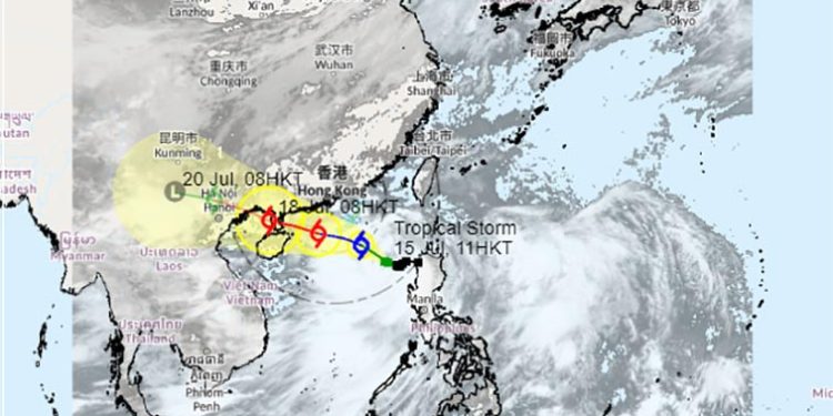 Badai tropis Terbentuk di Tenggara Hong Kong