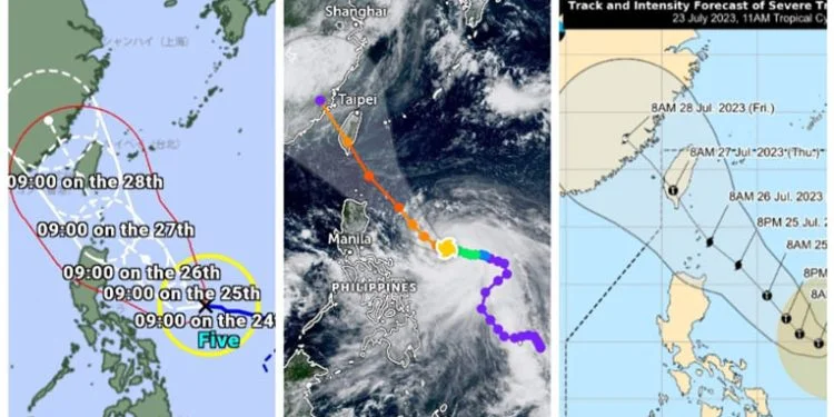 Siklon Tropis Doksuri Diperkirakan Akan Mendarat di Taiwan dan Cina