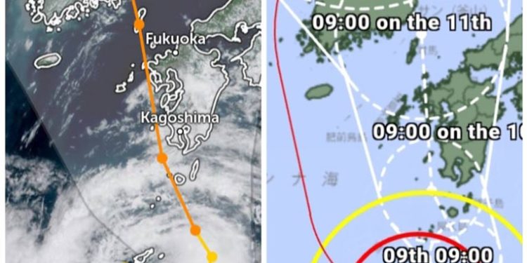 Topan Khanun Akan Melintasi Kagoshima, Fukuoka dan Mendarat Dekat Busan