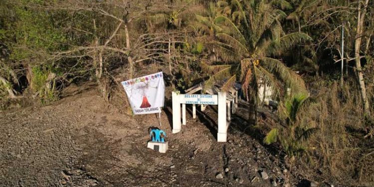 Ada Rambu Daerah Terlarang di Kaki Gunung Ruang Kampung Pumpente dan Laingpatehi Sitaro