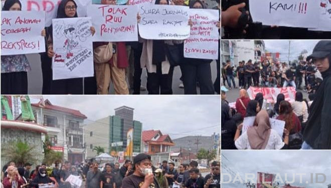 Koalisi Jurnalis Gorontalo Bawa dan Bakar Keranda Simbol Kematian Kebebasan Pers