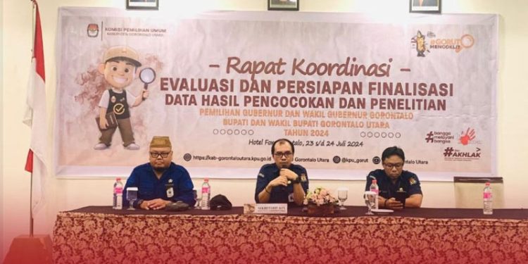 KPU Gorontalo Utara Menggelar Rapat Evaluasi Coklit Pilkada 2024