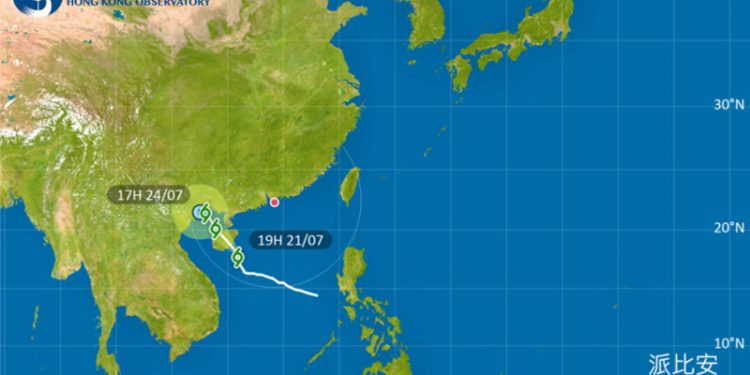 Badai Prapiroon Akan Mendarat di Pulau Hainan dan utara Vietnam