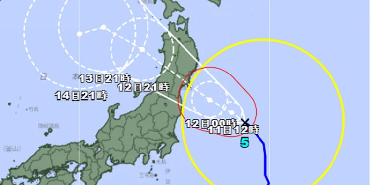 Badai Maria Berada di Timur-Timur Laut Tokyo