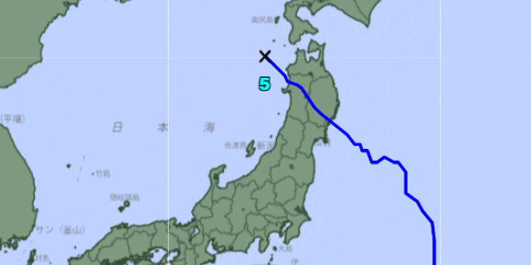 Mendarat di Iwate Badai Tropis Maria Bergerak di Laut Jepang