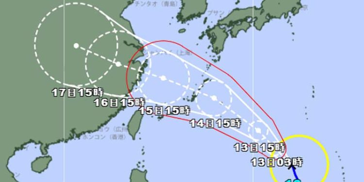 Badai Tropis Parah Bebinca Mengarah ke Kepulauan Ryukyu Jepang