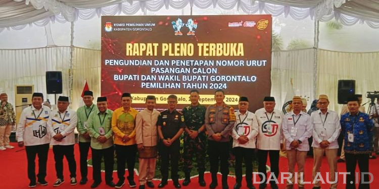 Ini Nomor Urut Pasangan Calon Bupati dan Wakil Bupati Gorontalo
