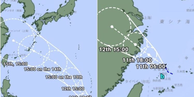Siklon Tropis di Samudra Pasifik Mengarah ke Jepang dan Cina