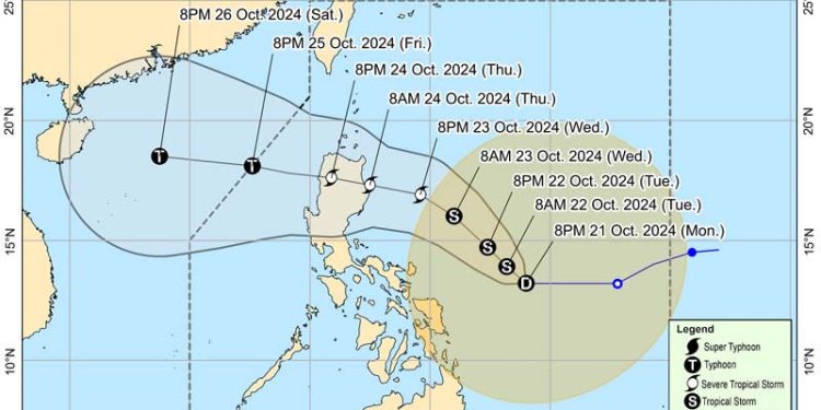 Depresi Tropis di Laut Filipina Akan Menguat