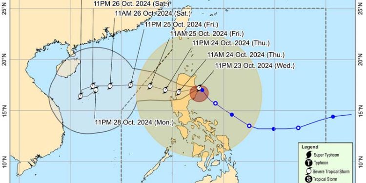 Badai Tropis Parah Trami Mendarat di Isabela Filipina