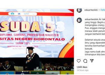 Wisuda UNG, Rektor: Air Tak Menyukai Tempat yang Tinggi