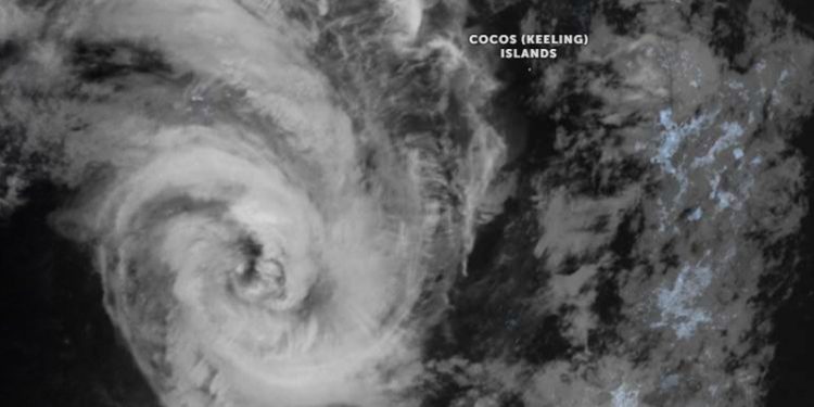 Siklon Tropis Taliah Menguat di Barat Daya Kepulauan Cocos