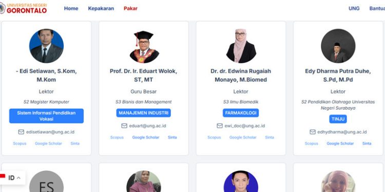 Sistem Informasi Kepakaran UNG Untuk Permudah Akses Publik dan Jejaring Kerja sama