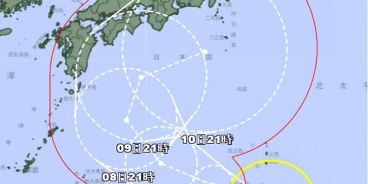 Badai Tropis Halong Terbentuk di Selatan Kepulauan Ogasawara Jepang