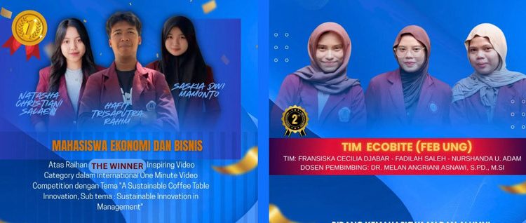 Mahasiswa Fakultas Ekonomi dan Bisnis UNG Raih Dua Penghargaan pada Kompetisi Internasional