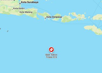 Bibit Siklon 93S di Selatan Indonesia, Waspada Hujan di Bali, NTB, NTT